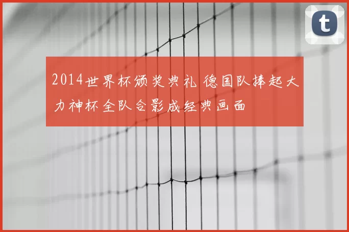 2014世界杯颁奖典礼 德国队捧起大力神杯全队合影成经典画面